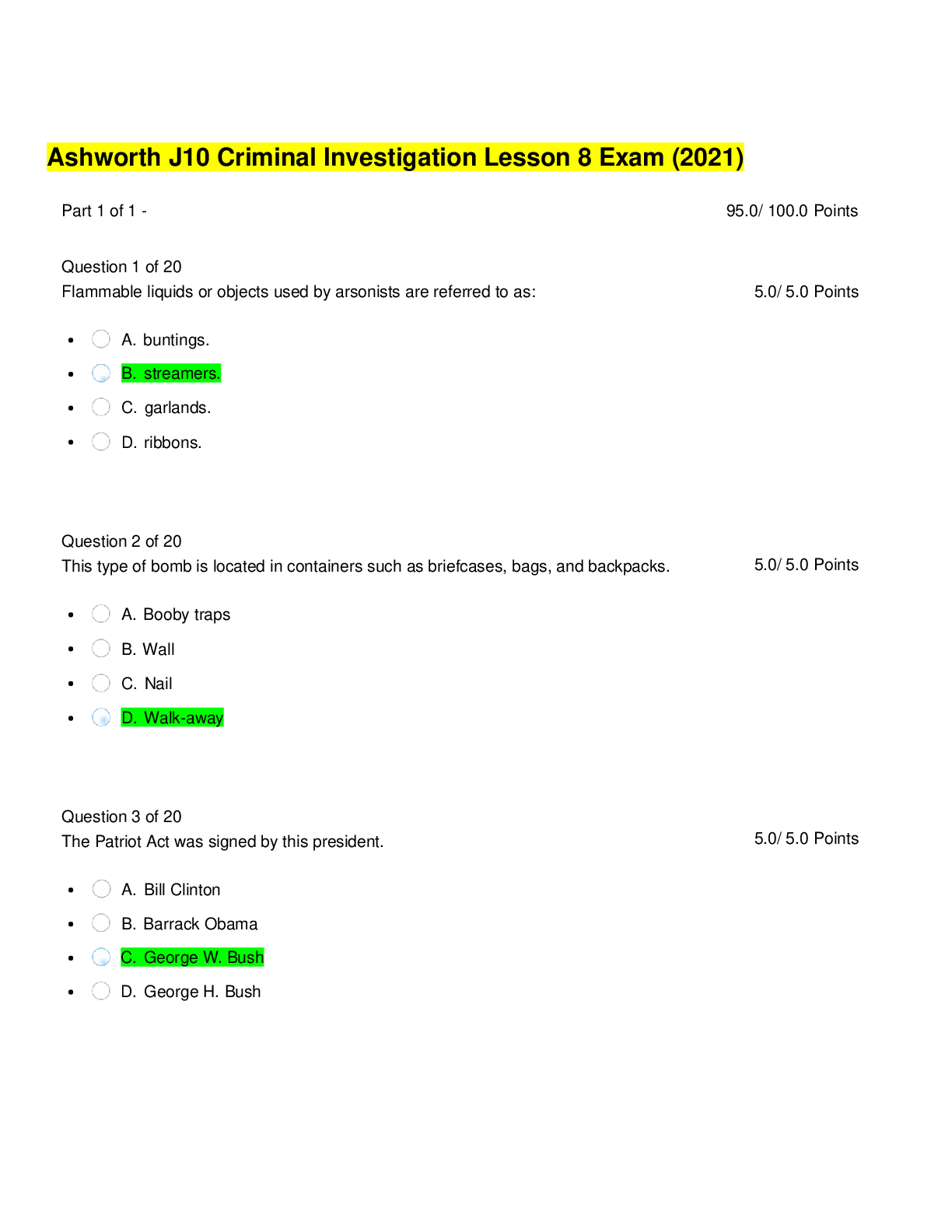 Preview image for J10 Criminal Investigation-Online Exam 8 11
